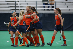 Syracuse stuggled to score in the first half but came alive in the second half to win 5-0. 