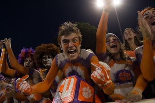 A Clemson fan decorated himself for the Tigers' game against Syracuse in South Carolina. 