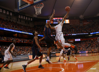 Michael Gbinije goes up for a layup. He shot just 2-of-11 on the night. 