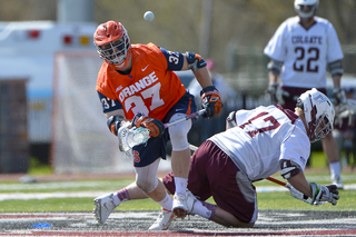 Ben Williams comes up with a faceoff. He was 18-of-20 at the X on Saturday. 