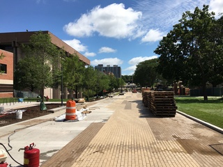 Construction on the University Place promenade will conclude next week as the finishing touches to the project are being made. Photo taken Aug. 17, 2016